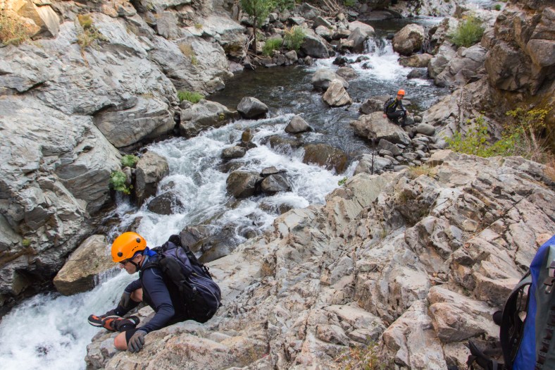 Tim evaluating the conditions downstream