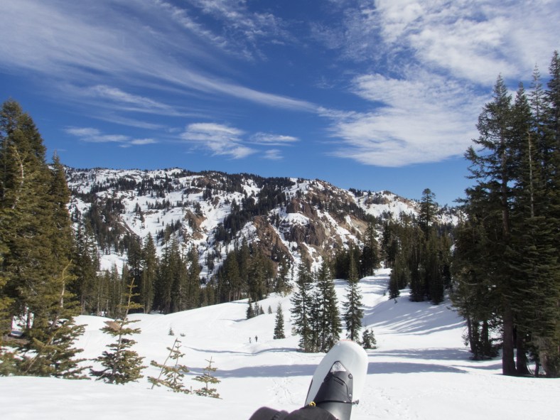 Snow, rock, and sky